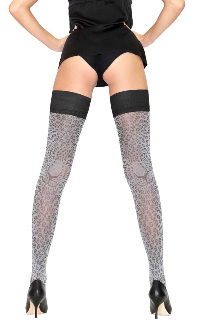 ARTEMISIA Cheetah Print Thigh Highs