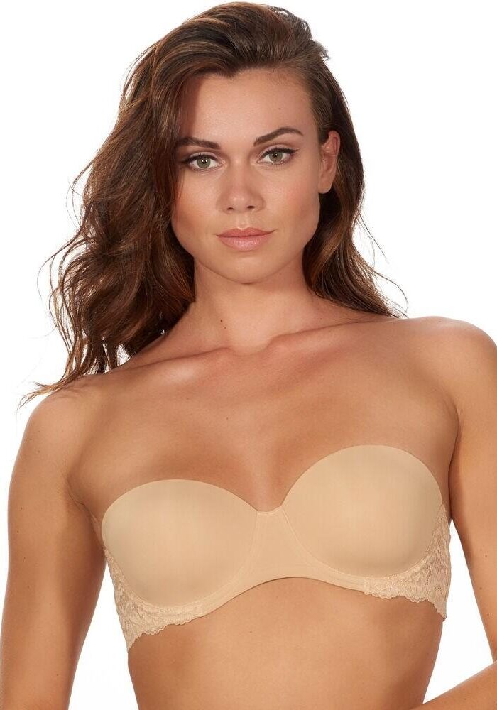 After Eden Basic Strapless Lace Bra - Nude/Powder - 32D