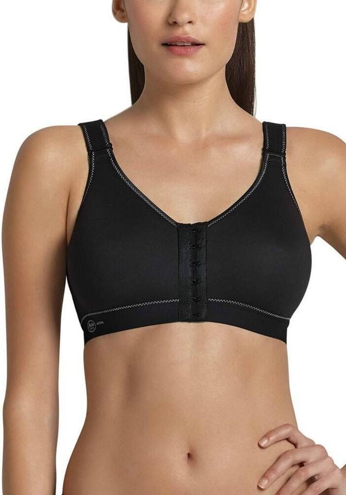 Anita Active Frontline Open Front Closure Sports Bra - Black - 32D