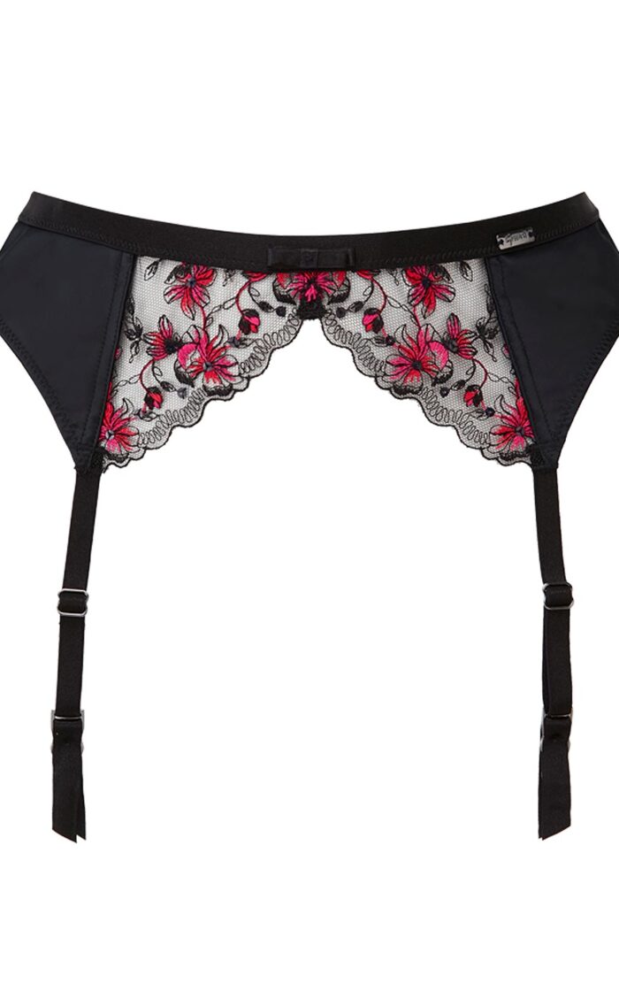 Aria Red Floral Garter Belt