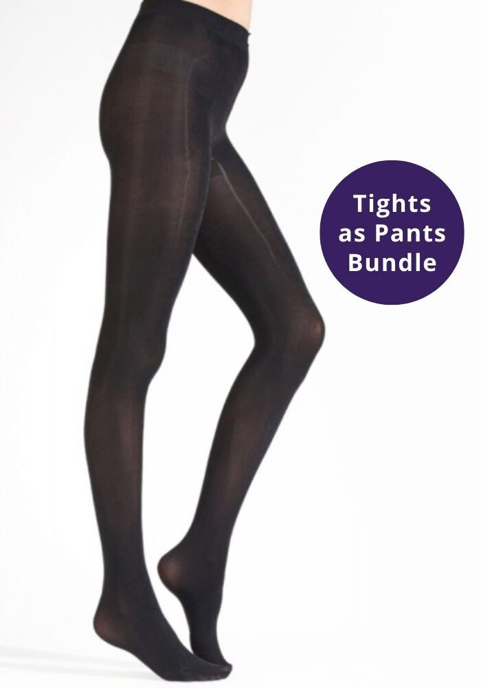 Aristoc 50 Denier Shiny Tights and Black Ambra Shorts Bundle