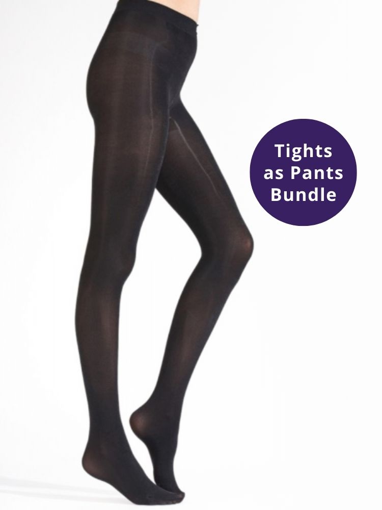 Aristoc 50 Denier Shiny Tights and Black Ambra Shorts Bundle