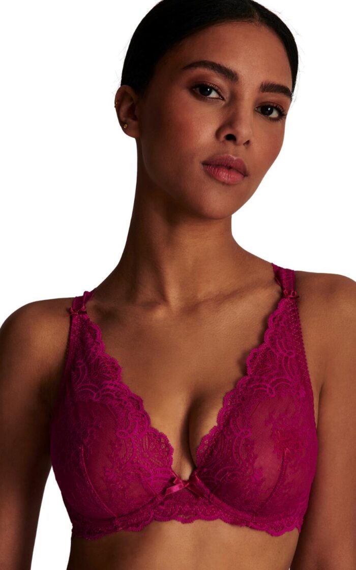 Aubade Danse Des Sens Triangle Plunge Bra - Pink Pulsion - 32D
