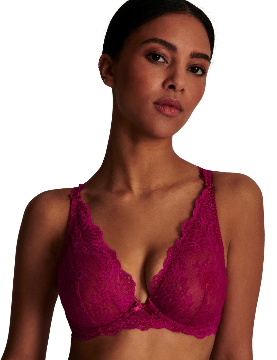 Aubade Danse Des Sens Triangle Plunge Bra - Pink Pulsion - 32D