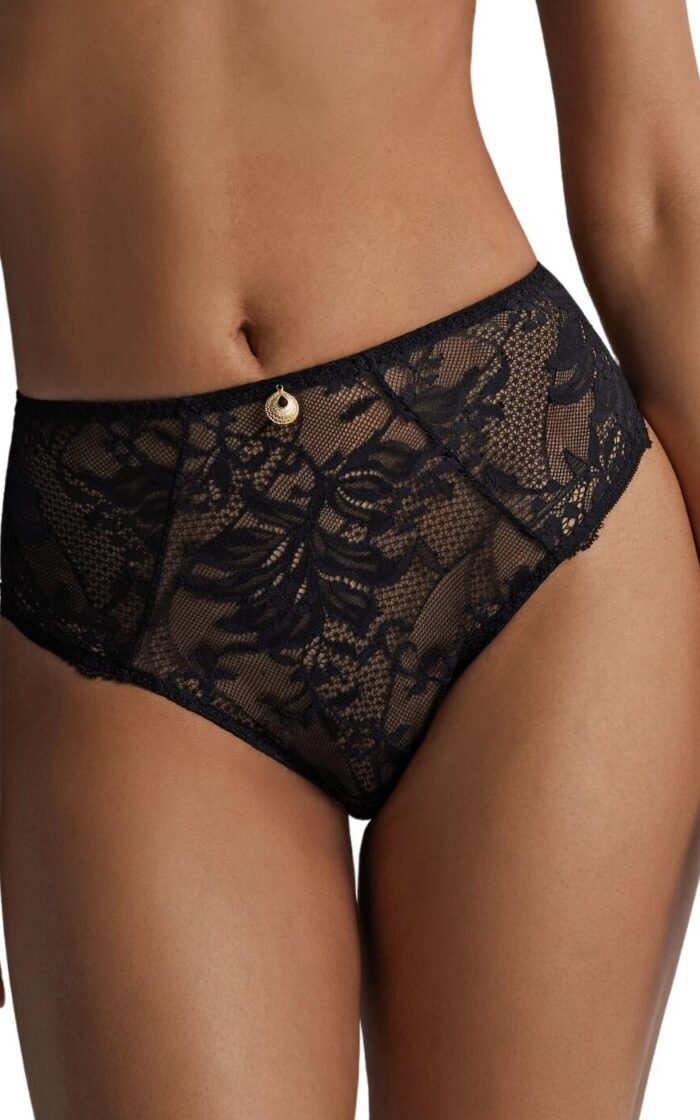 Aubade Gold Pleasure High Waist Brief - Black Light - XS - 8