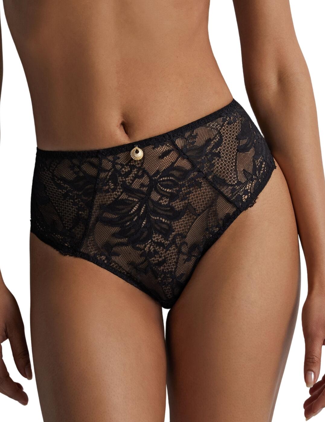 Aubade Gold Pleasure High Waist Brief - Black Light - XS - 8