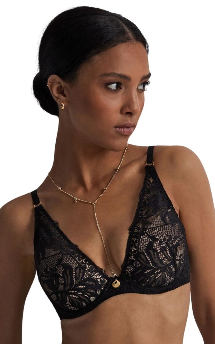 Aubade Gold Pleasure Plunge Bra - Black Light - 34B