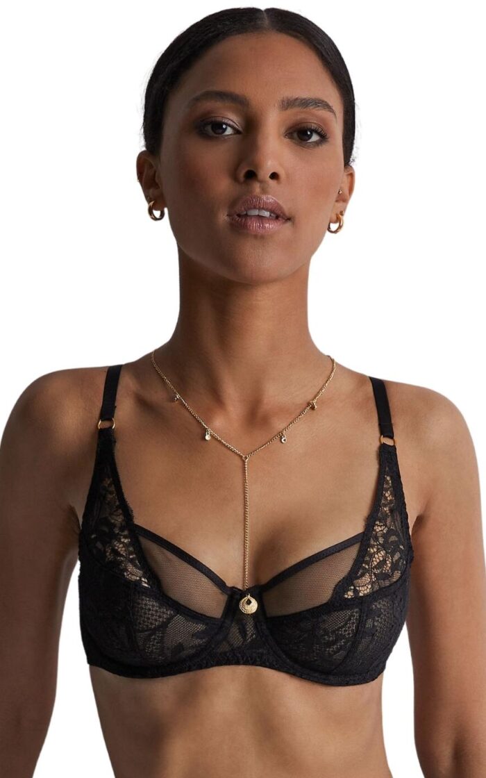 Aubade Gold Pleasure Scarf Bra - Black Light - 36B