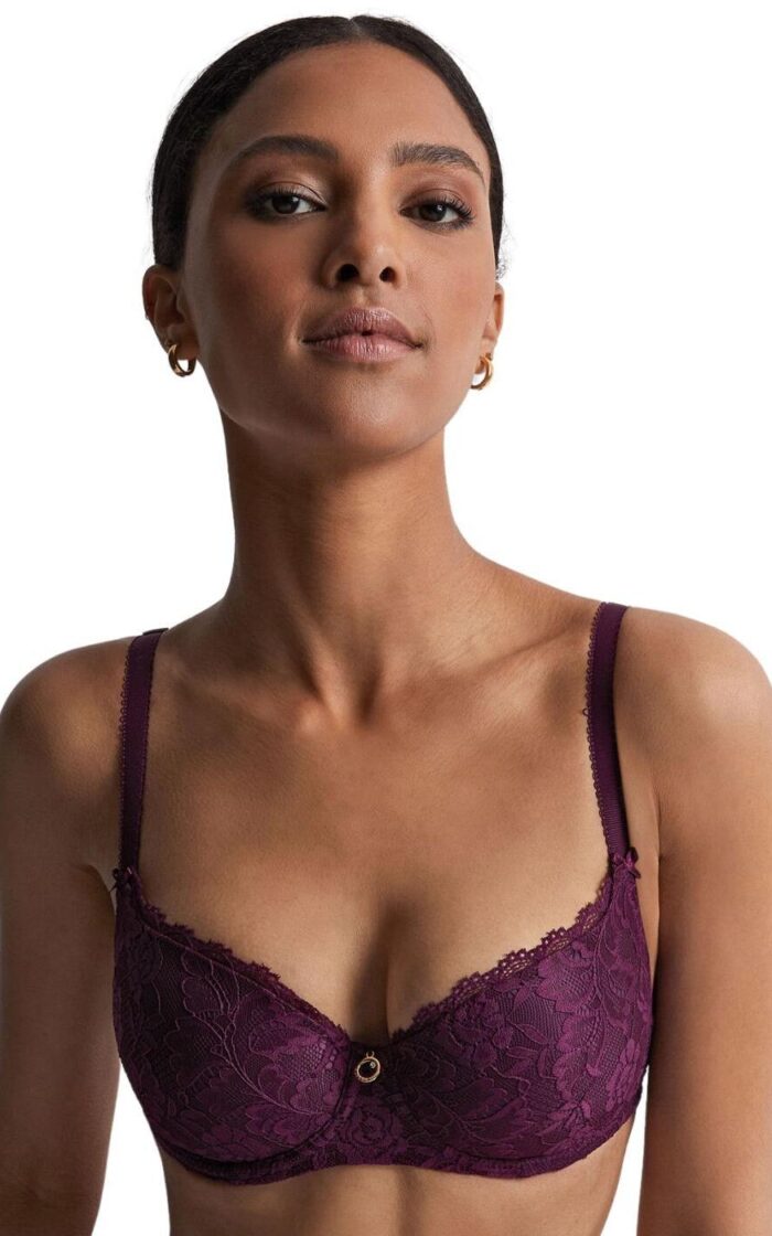 Aubade Rosessence Comfort Moulded Half Cup Bra - Berry - 34C