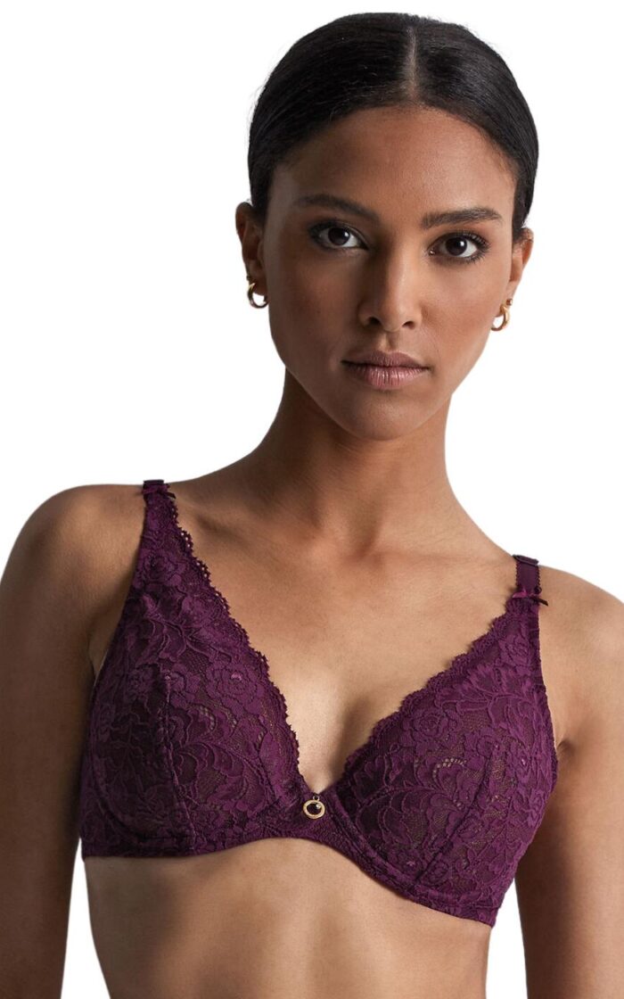 Aubade Rosessence Comfort Triangle Plunge Bra - Berry - 32C