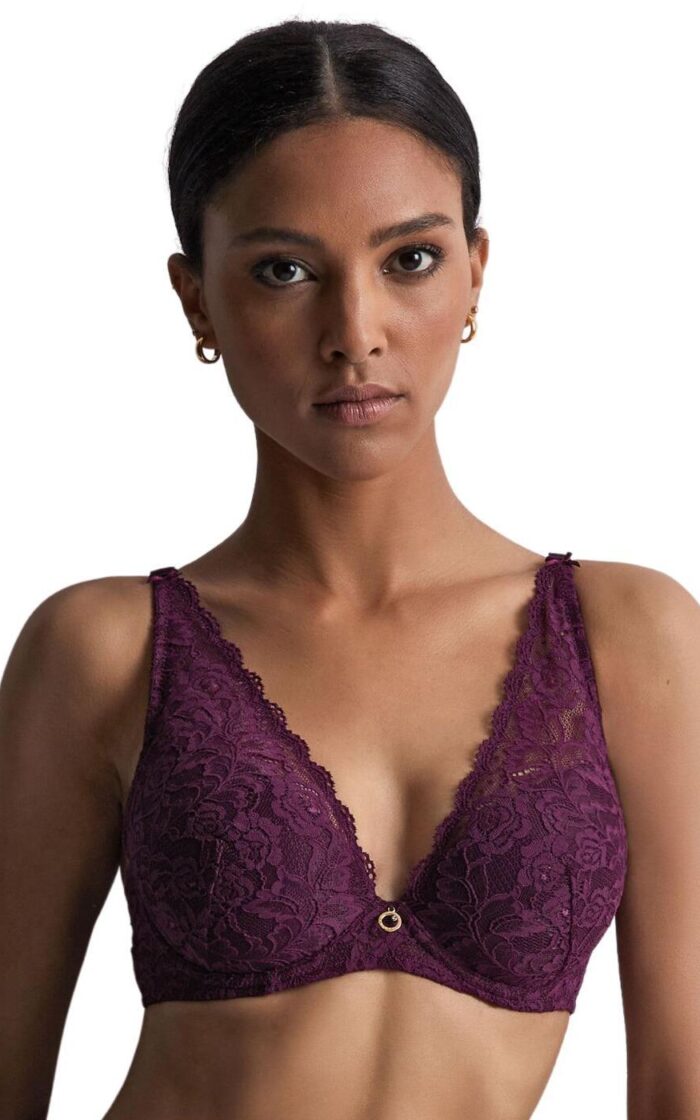 Aubade Rosessence Padded Plunge Bra - Berry - 32D