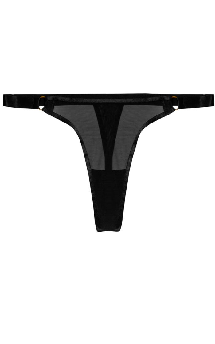 Ayla Sheer Mesh Strappy Thong