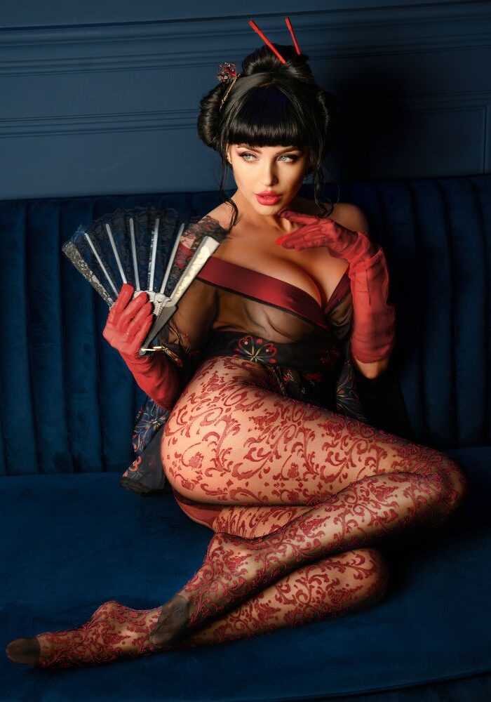 Ballerina Black Secret Floral Crotchless Tights