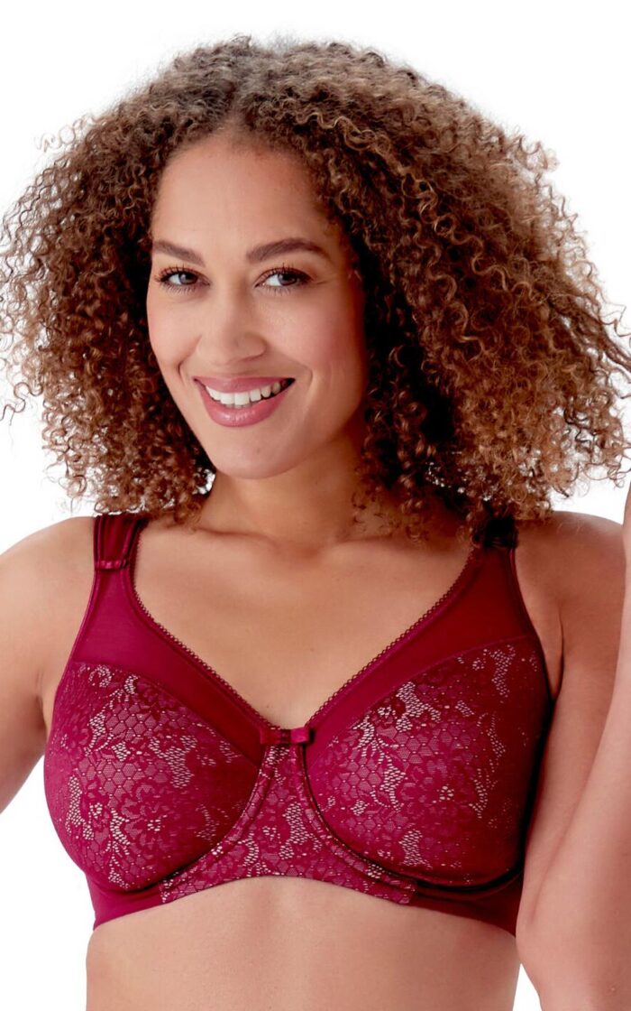 Berlei Beauty Underwired Minimiser Bra - Burgundy - 36C