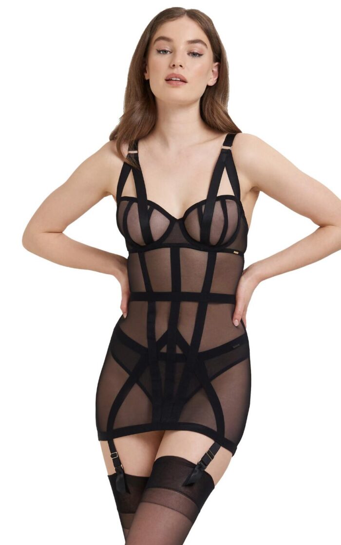 Bluebella Karolina Underwired Basque - Black - 30D