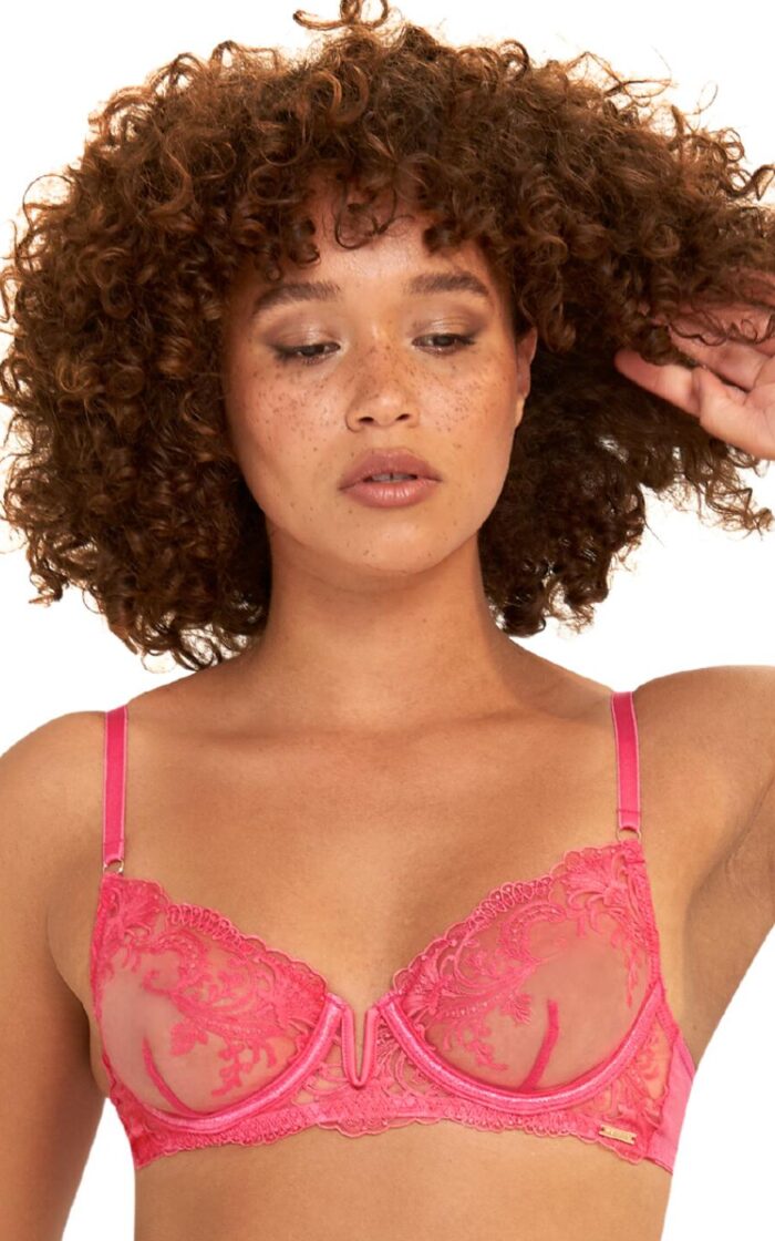 Bluebella Marseille Sheer Bra - Fandango Pink
