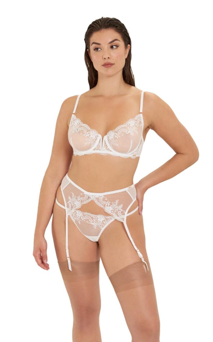 Bluebella Marseille Suspender Belt - White