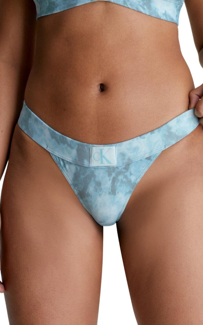 Calvin Klein CK Authentic Brazilian Bikini Brief - Tie Dye Blue - XS - 8