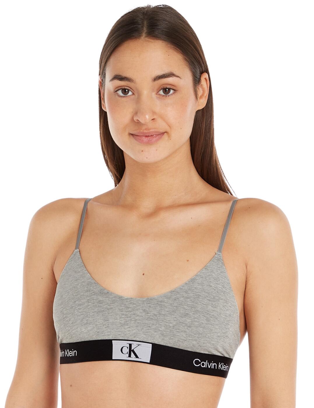 Calvin Klein CK1996 Unlined Bralette - Grey Heather - L - 14