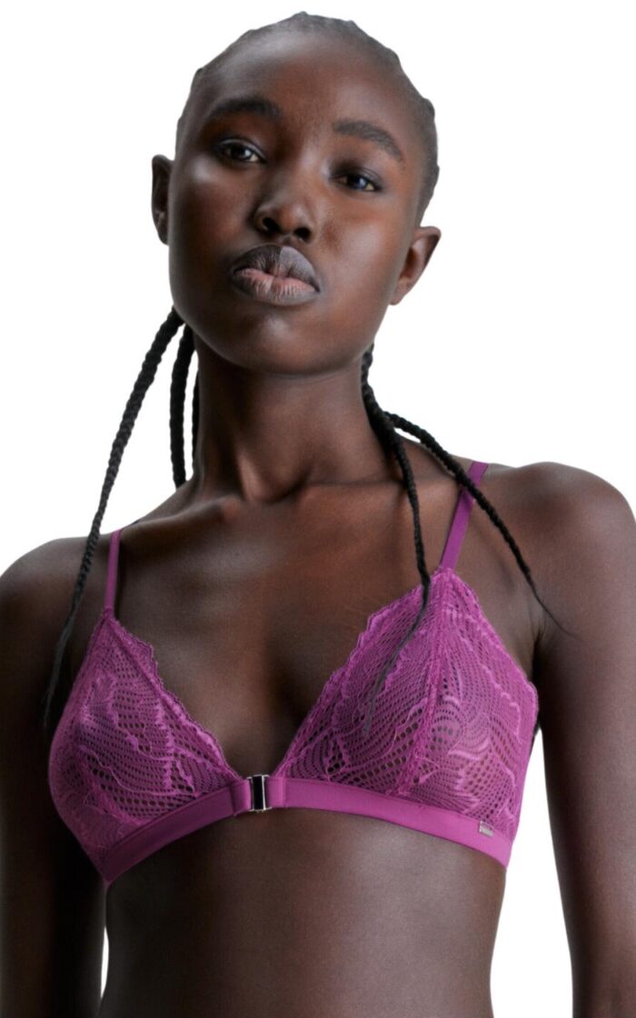 Calvin Klein Geo Lace Triangle Bra - Amethyst - XS - 8