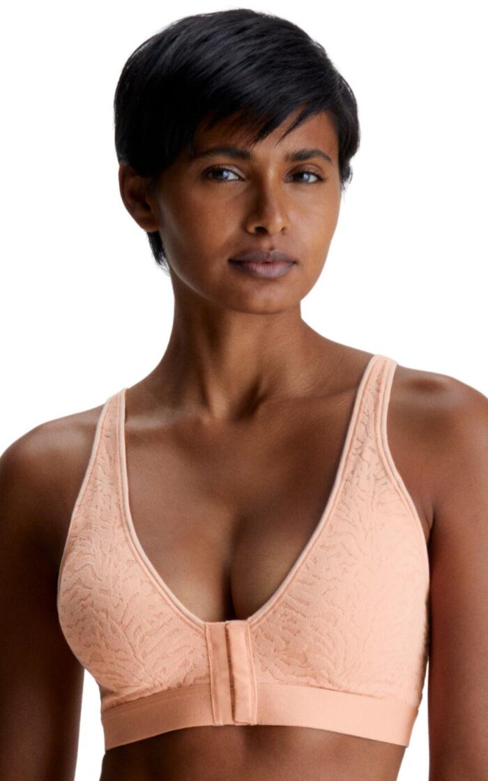 Calvin Klein Lace Recovery Bralette - Stone Grey - L - 14