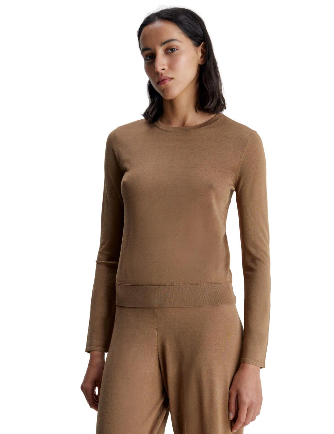 Calvin Klein Long Sleeve Top - Tigers Eye - L - 14