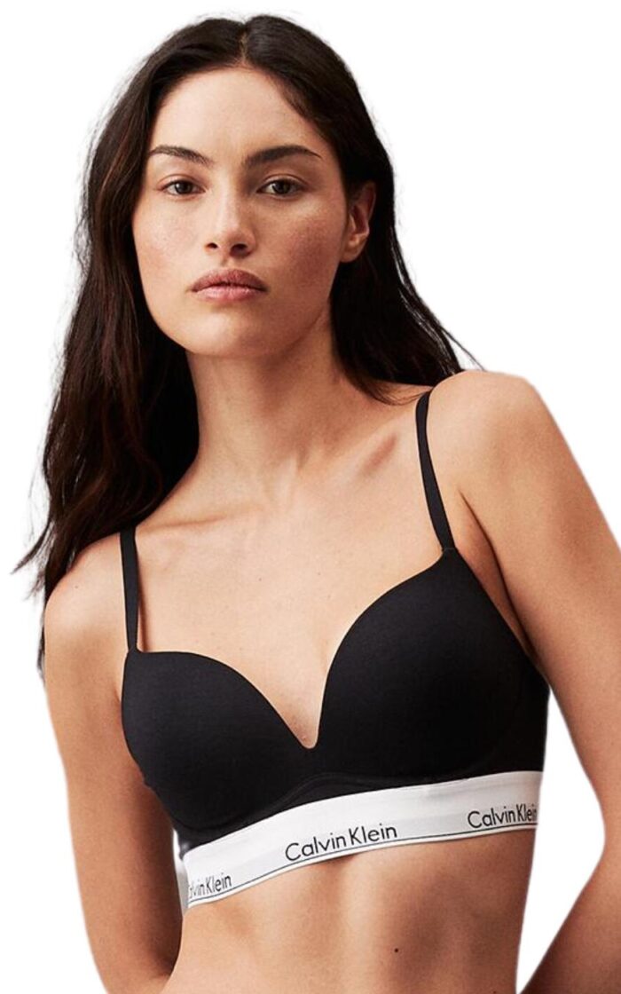 Calvin Klein Modern Cotton Plunge Push Up Bra - Black - 34D