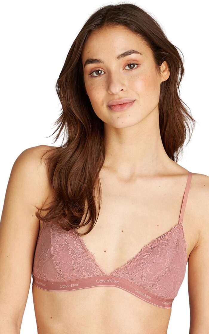 Calvin Klein Modern Lace Lined Triangle Bra - Red Grape - S - 10