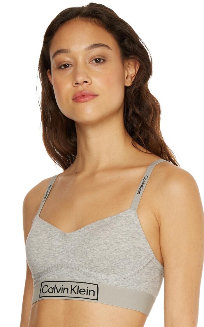 Calvin Klein Reimagined Heritage Lined Bralette - Grey Heather - XS - 8
