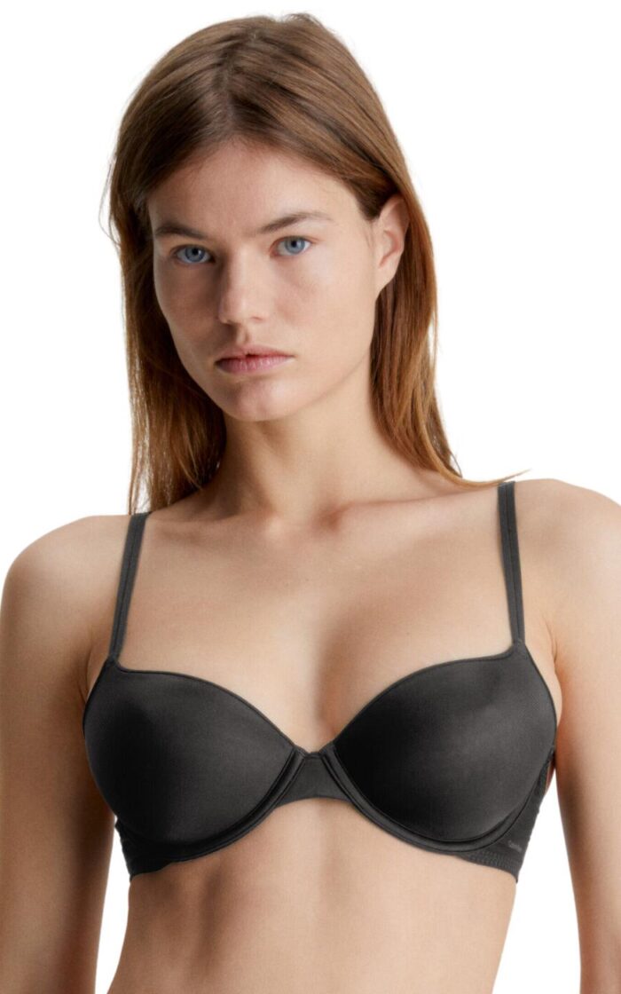 Calvin Klein Sheer Marquisette Lightly Lined Demi Bra - Black - 32B