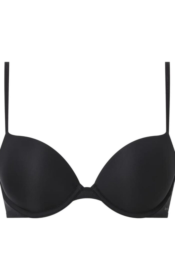 Calvin Klein Sheer Marquisette Push Up Plunge Bra - Black - 32A