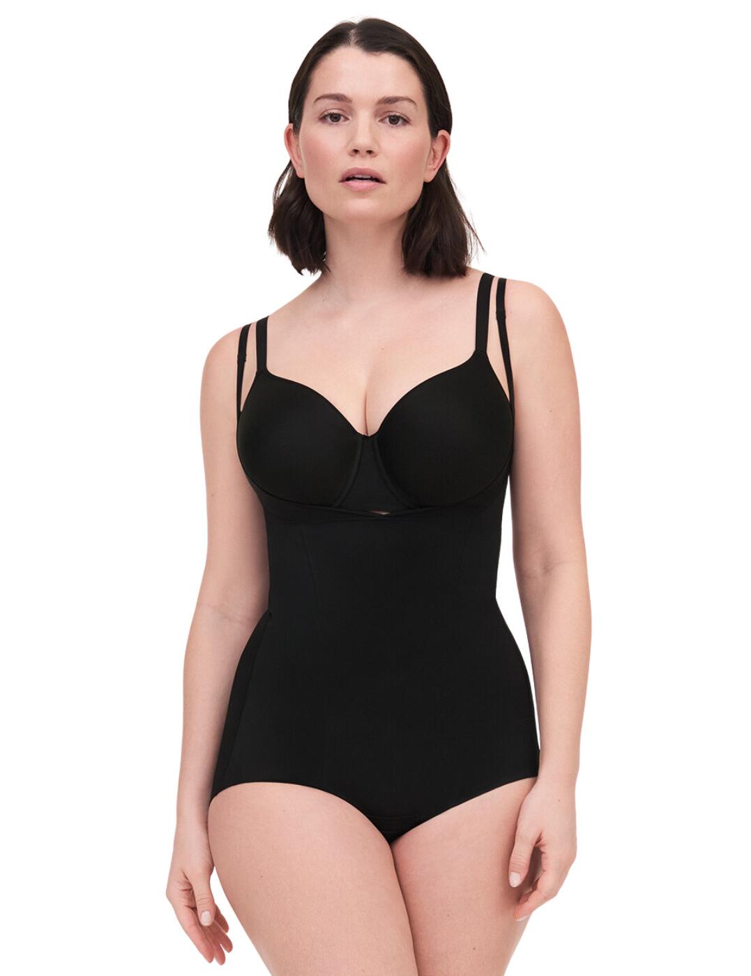 Chantelle Basic Shaping Open Bust Bodysuit - Black - L - 14