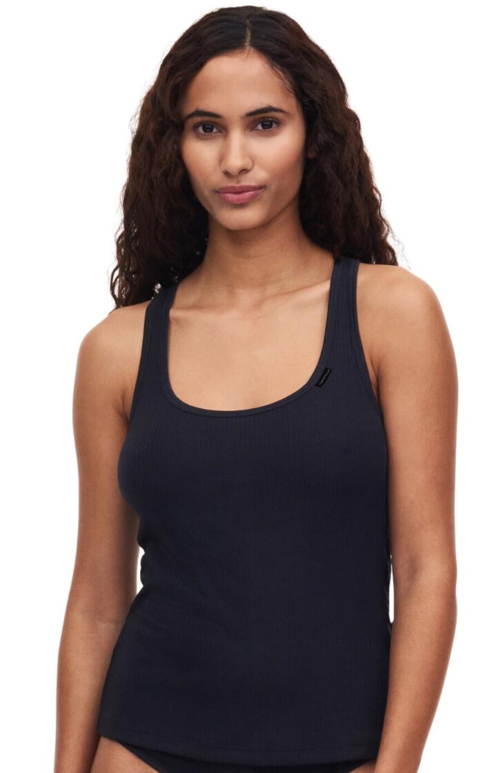 Chantelle Cotton Comfort Vest Top - Black - XS/S