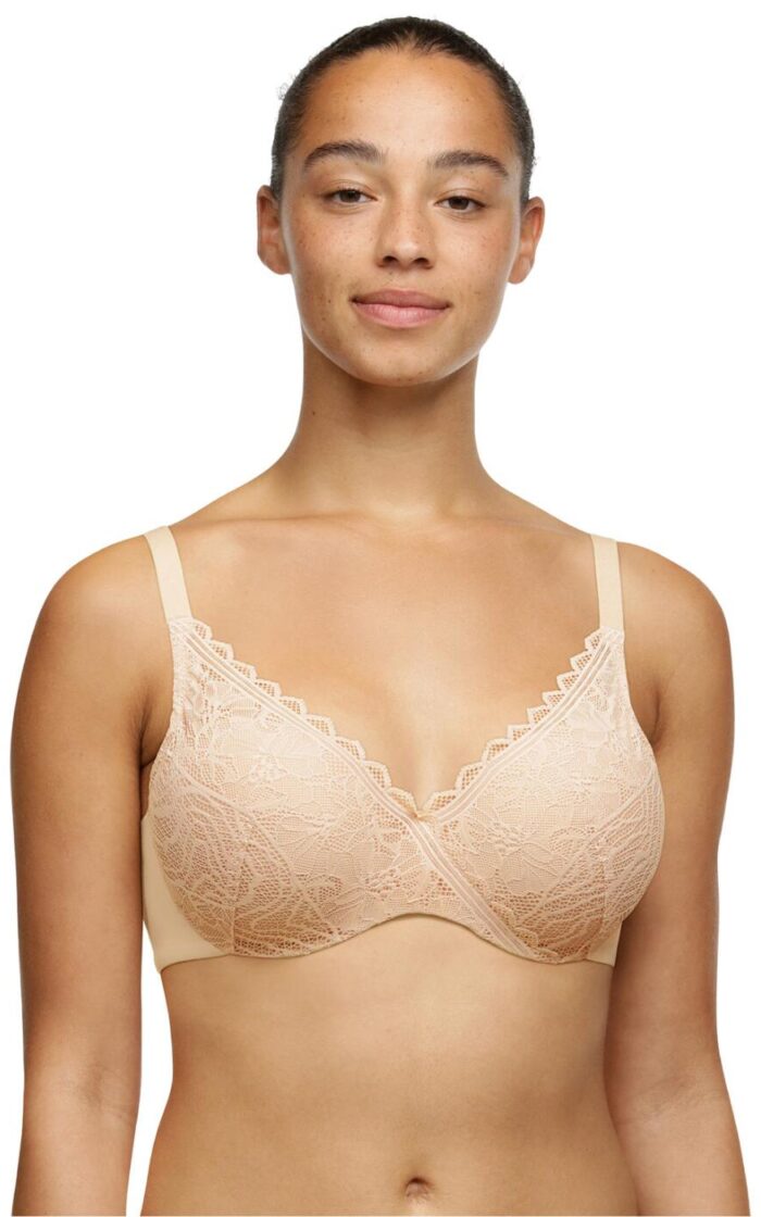 Chantelle Floral Touch T Shirt Bra - Golden Beige - 32DD