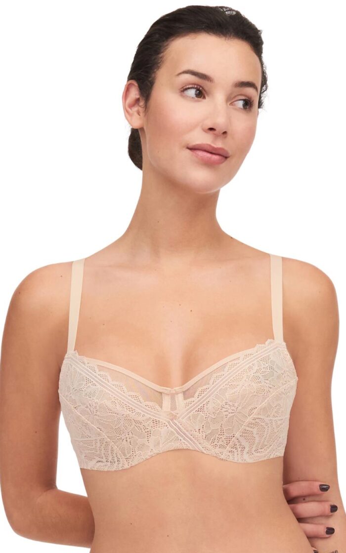 Chantelle Floral Touch Very Covering Bra - Golden Beige - 32DD