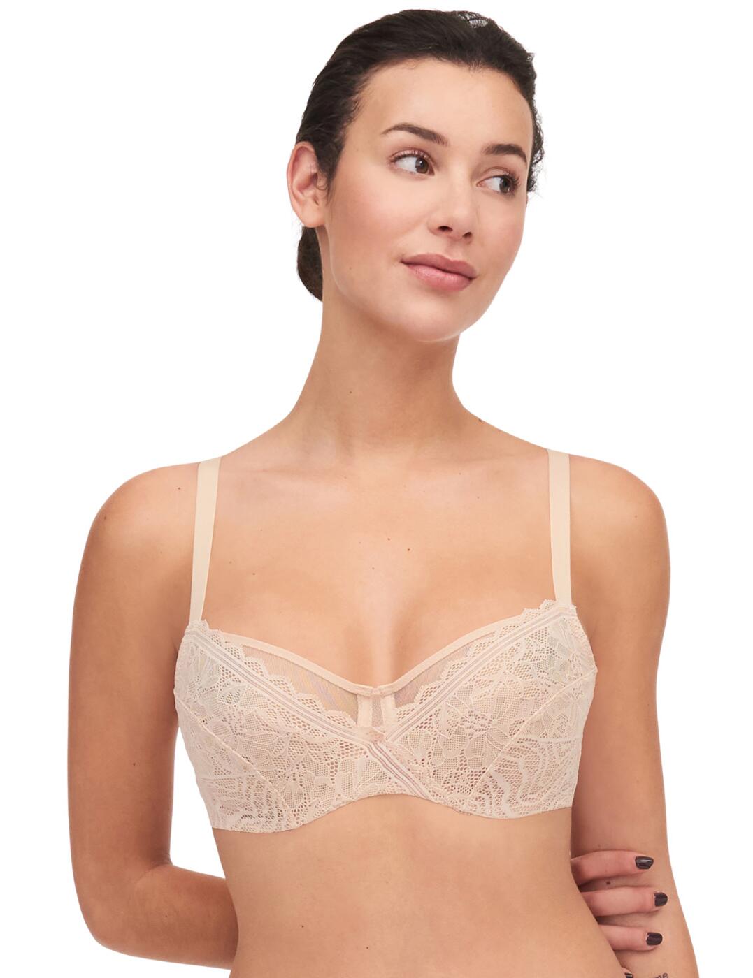 Chantelle Floral Touch Very Covering Bra - Golden Beige - 32DD