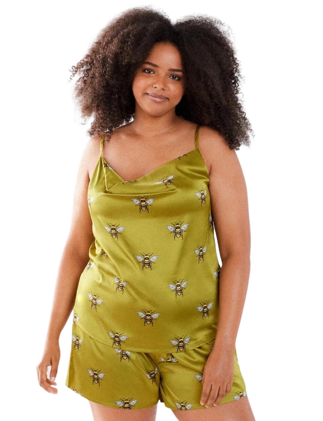 Chelsea Peers Short Cami Pyjama Set - Olive Bee - 7XL - 28