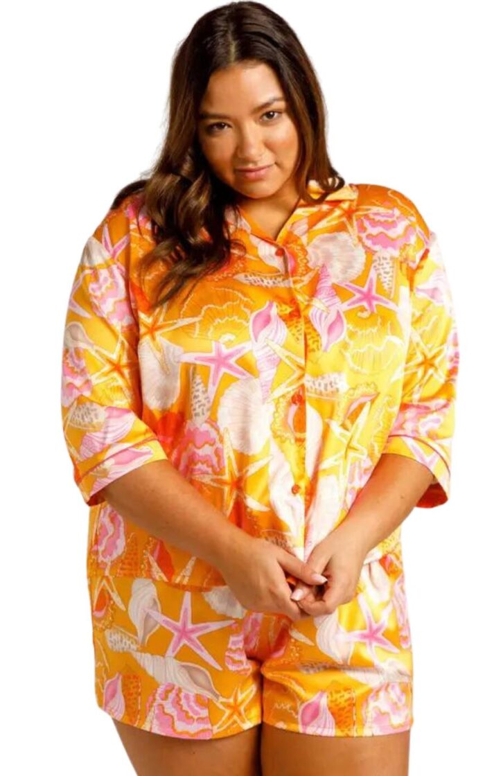 Chelsea Peers Short Pyjama Set - Orange - 7XL - 28