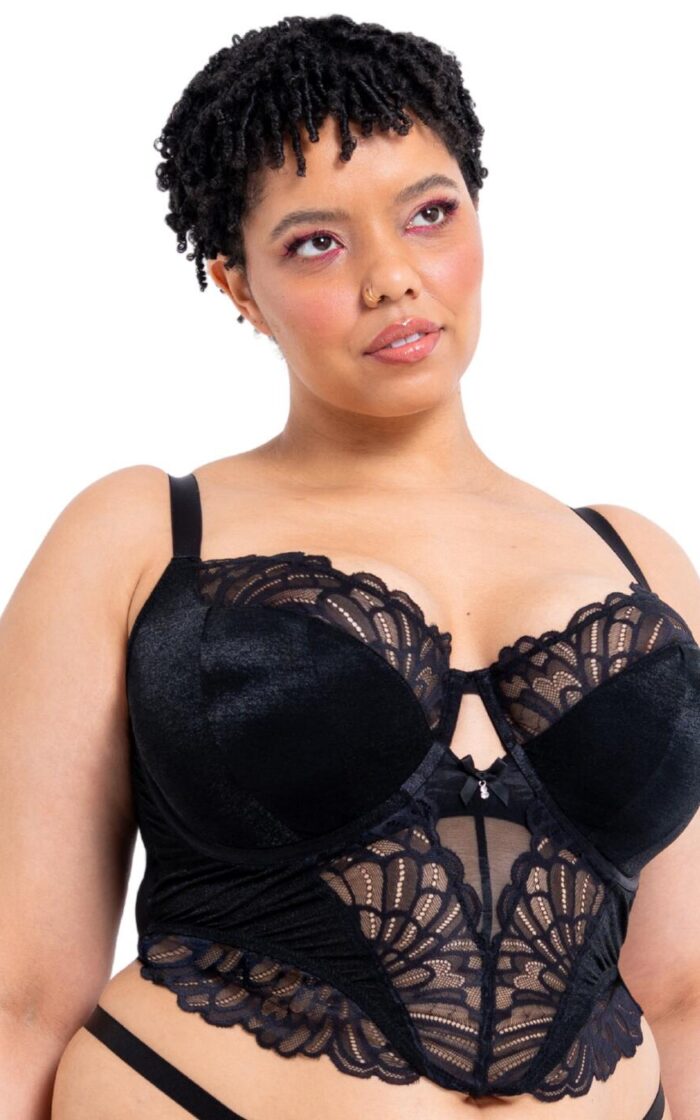 Curvy Kate Boost Bombshell Padded Balcony Longline Bra - Black Sparkle - 32G