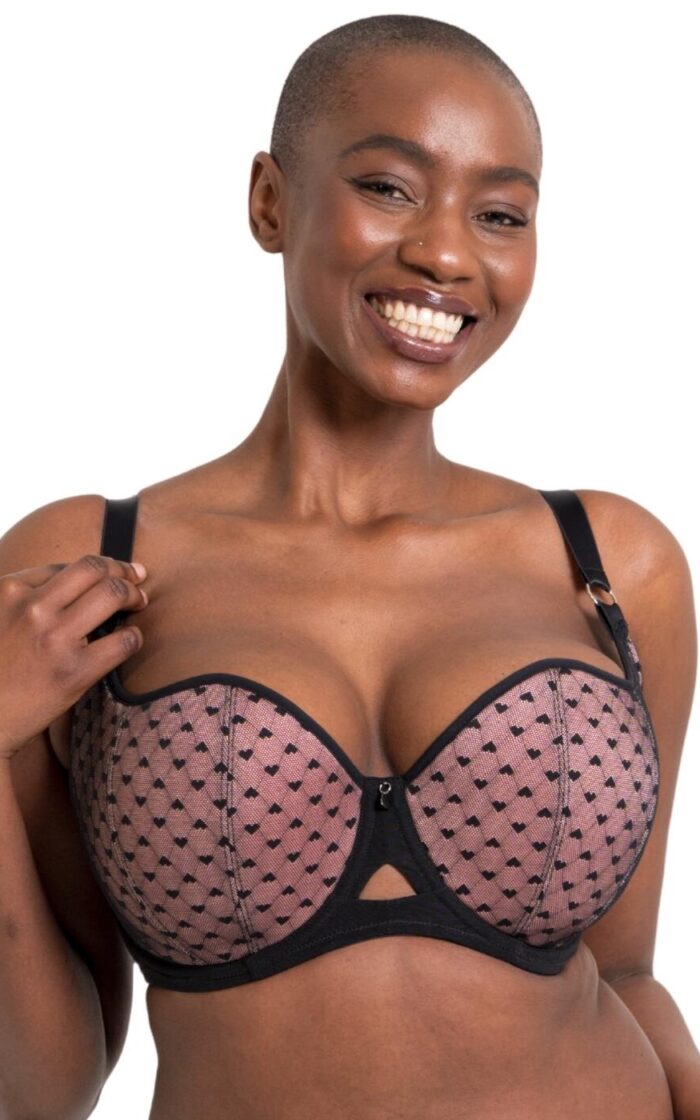 Curvy Kate Boost Heartbreaker Padded Balcony Bra - Black/Pink - 30D