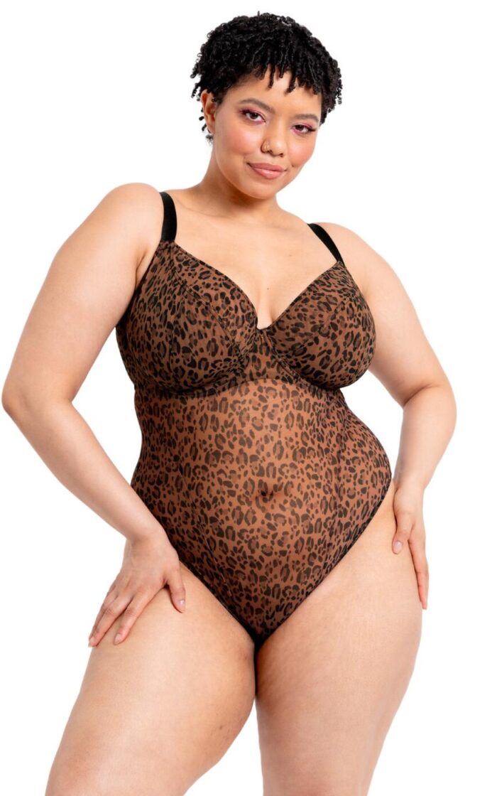 Curvy Kate Cool Cat Plunge Body - Leopard Brown - 32G