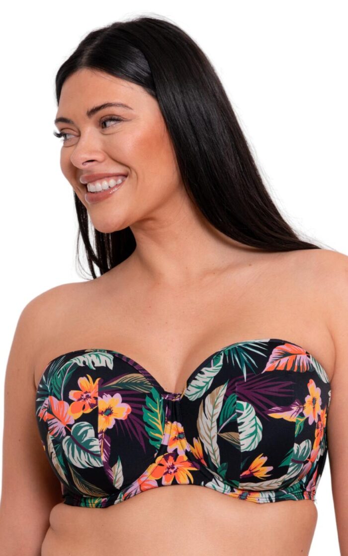 Curvy Kate Cuba Libre Bandeau Bikini Top - Print Mix - 38FF
