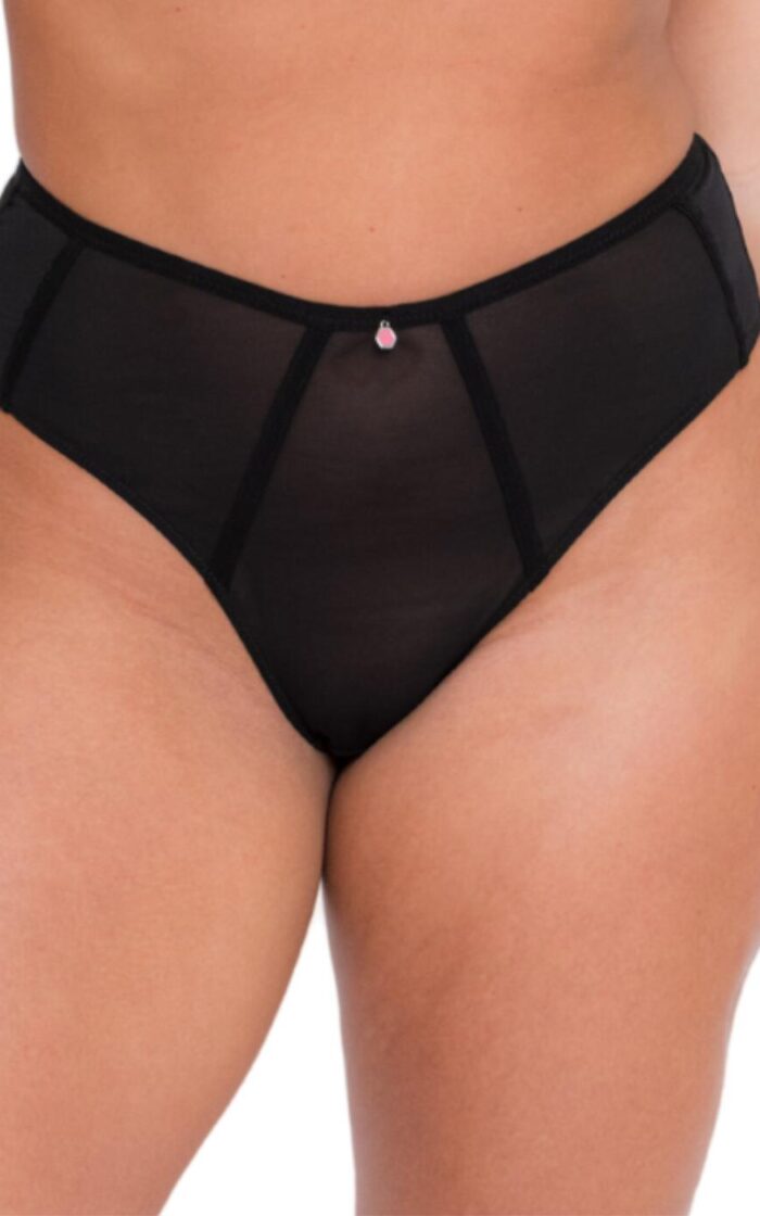 Curvy Kate Elementary High Waist Brazilian Brief - Black/Pink - XS - 8