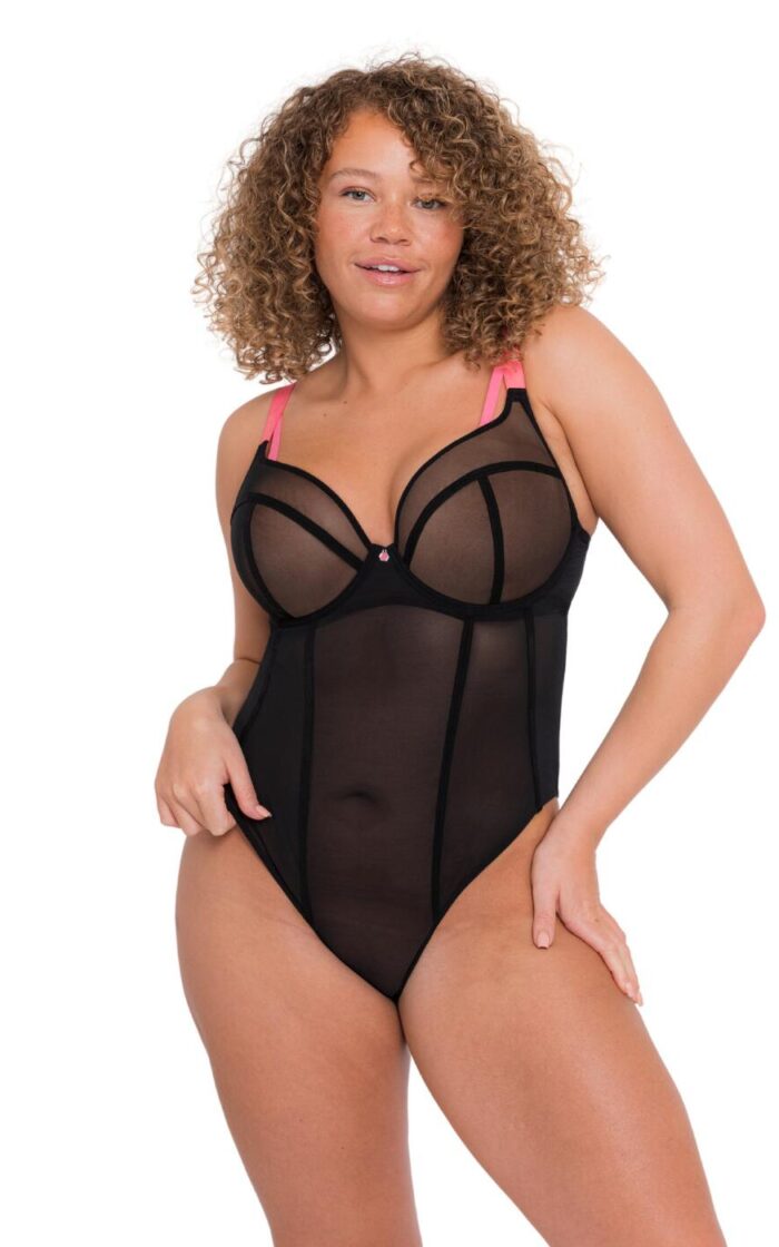 Curvy Kate Elementary Plunge Body - Black/Pink - 30DD