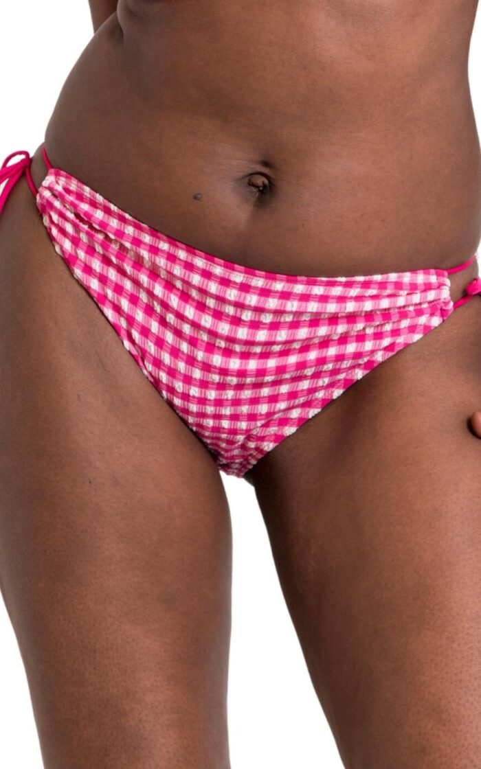 Curvy Kate Holiday Check Tie Side Bikini Brief - Raspberry Pink - 2XL - 18