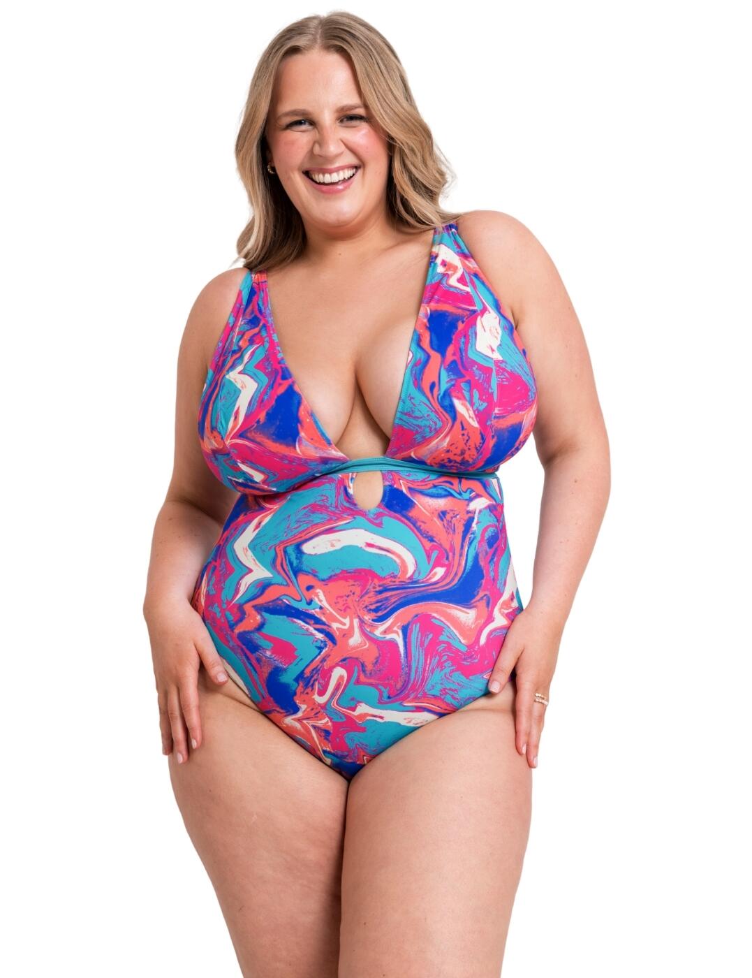 Curvy Kate Ibiza Reversible Non Wired Swimsuit - Print Mix - 30DD/E