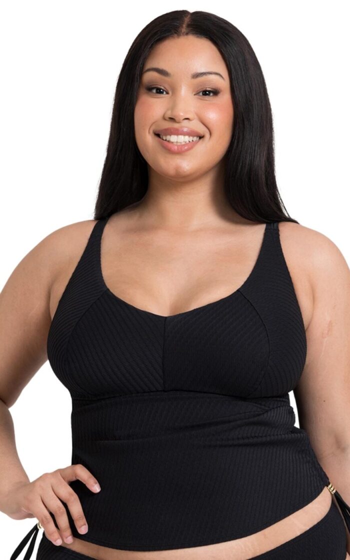 Curvy Kate Jet Set Non Wired Tankini Top - Black - 30DD/E