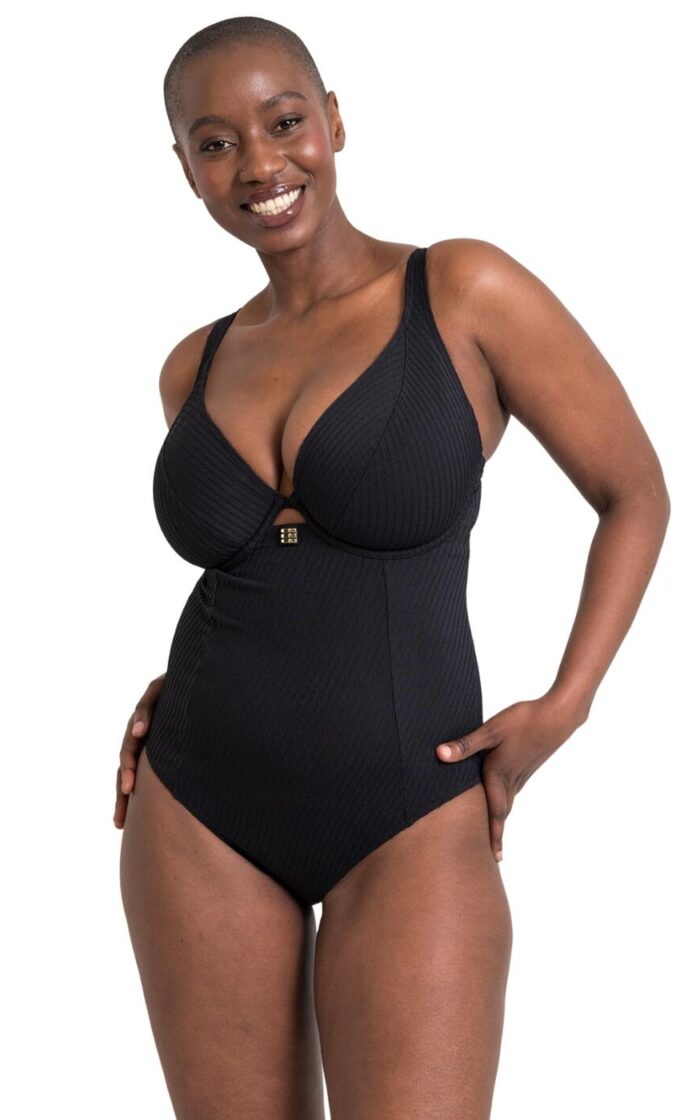 Curvy Kate Jet Set Plunge Swimsuit - Black - 30E