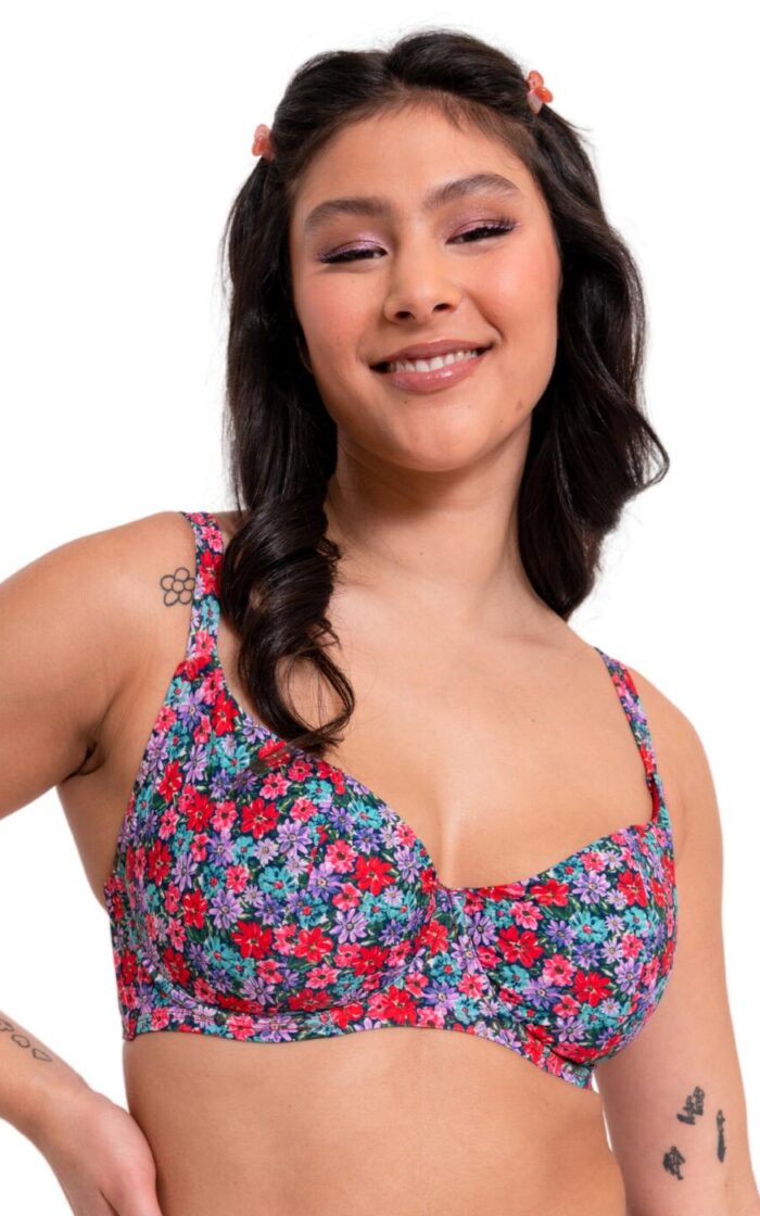 Curvy Kate Kitsch Kate Scooped Balcony Bikini Top - Floral Print - 34D