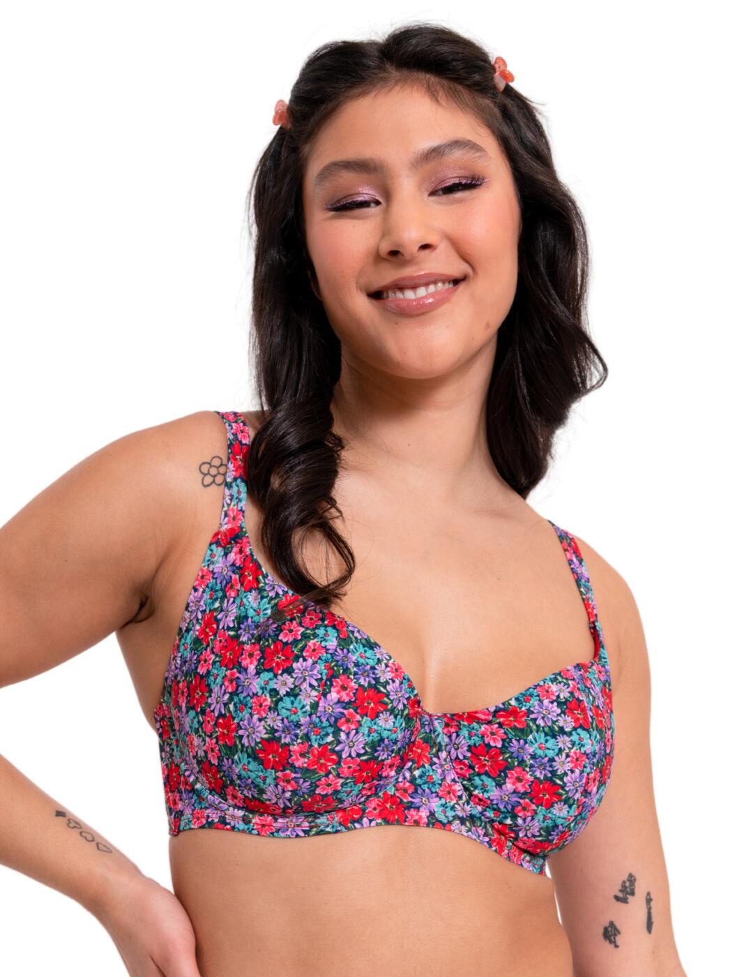 Curvy Kate Kitsch Kate Scooped Balcony Bikini Top - Floral Print - 34D